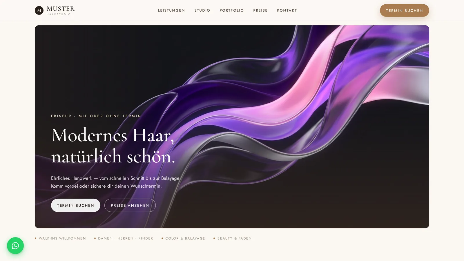 Friseur Vorlage 3 — Vorschau der Website